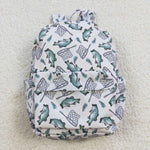 Fishing print  backpack kids bag