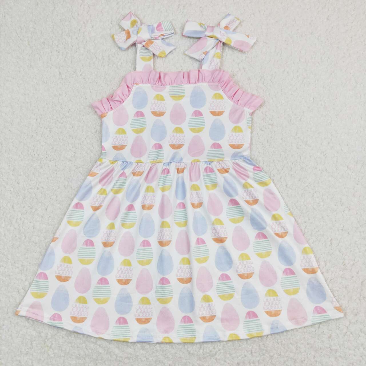 easter dress pink blue egg print
