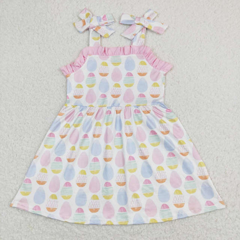 easter dress pink blue egg print