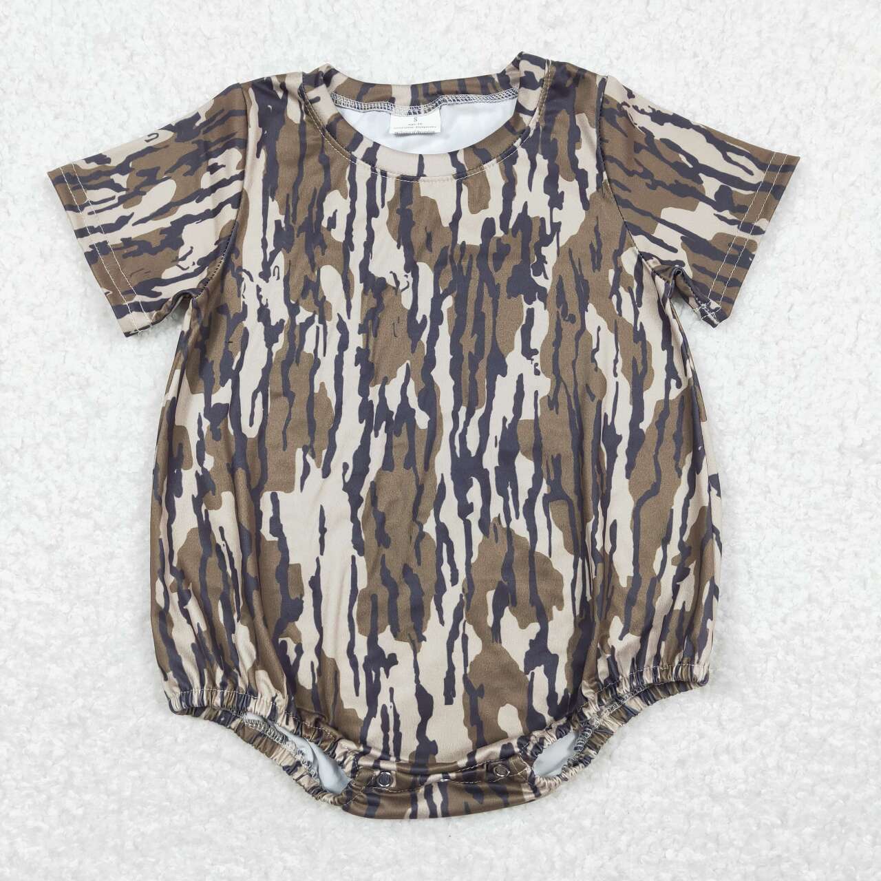 baby boy camo print bubble rompers