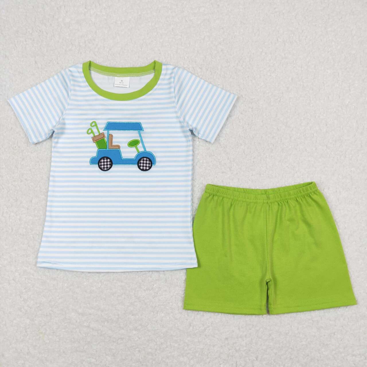 baby boy clothes golf embroidery shorts set