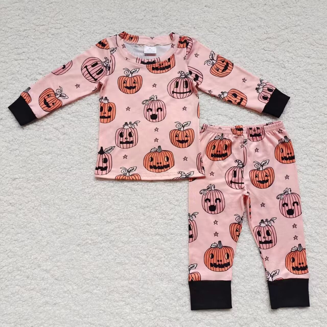 Halloween cute pumpkin unisex kids pajama set