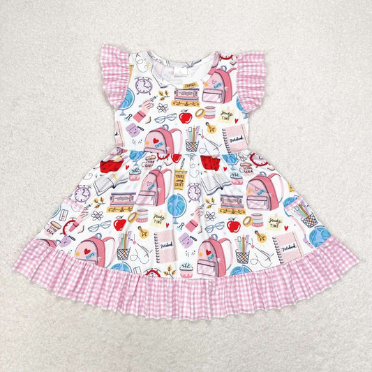 flutter sleeve back to school dress