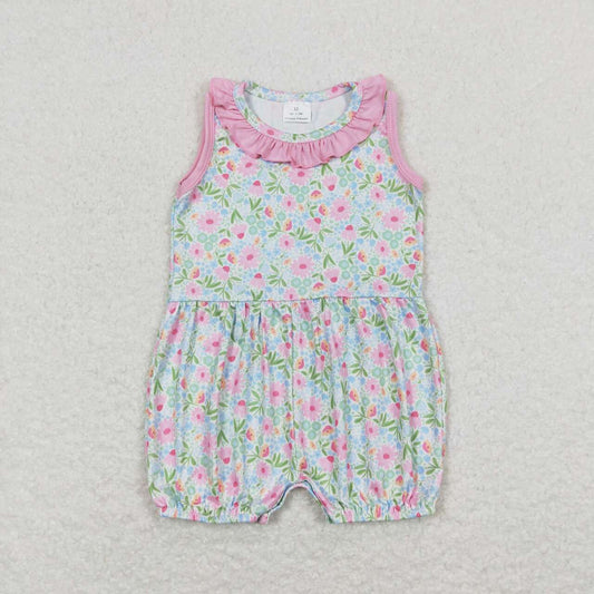 baby girl sleeveless pretty flower romper