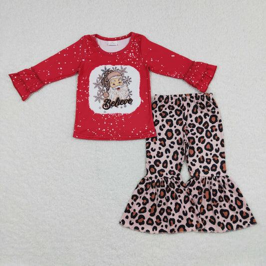 santa believe girls christmas bells set