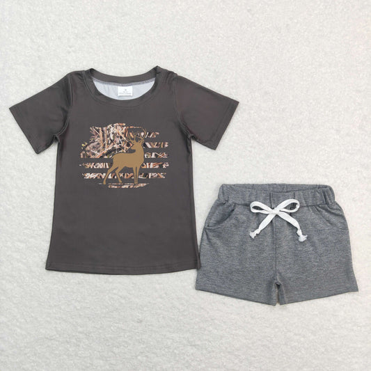 boy hunting shorts set outfit