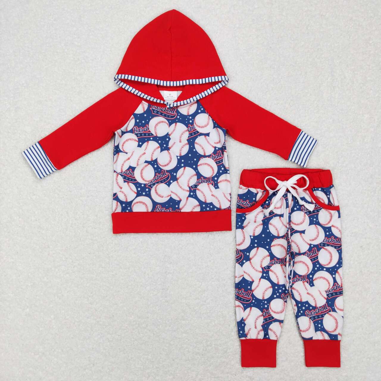 baseball hooded boys jogger set