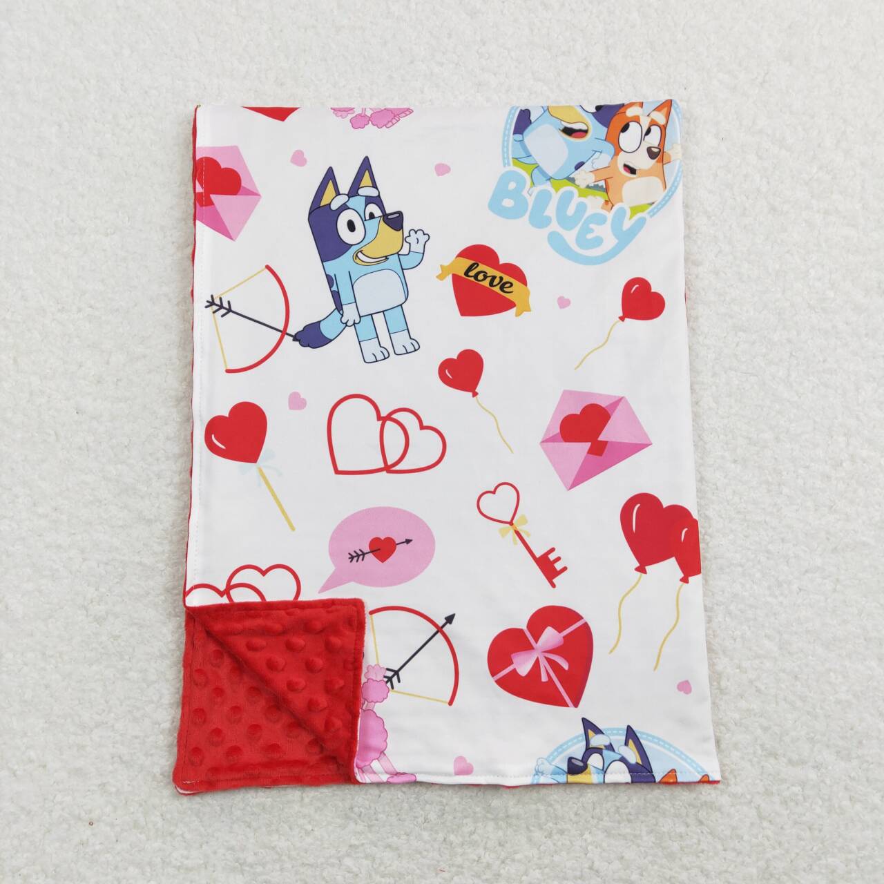 Valentine dog heart blanket