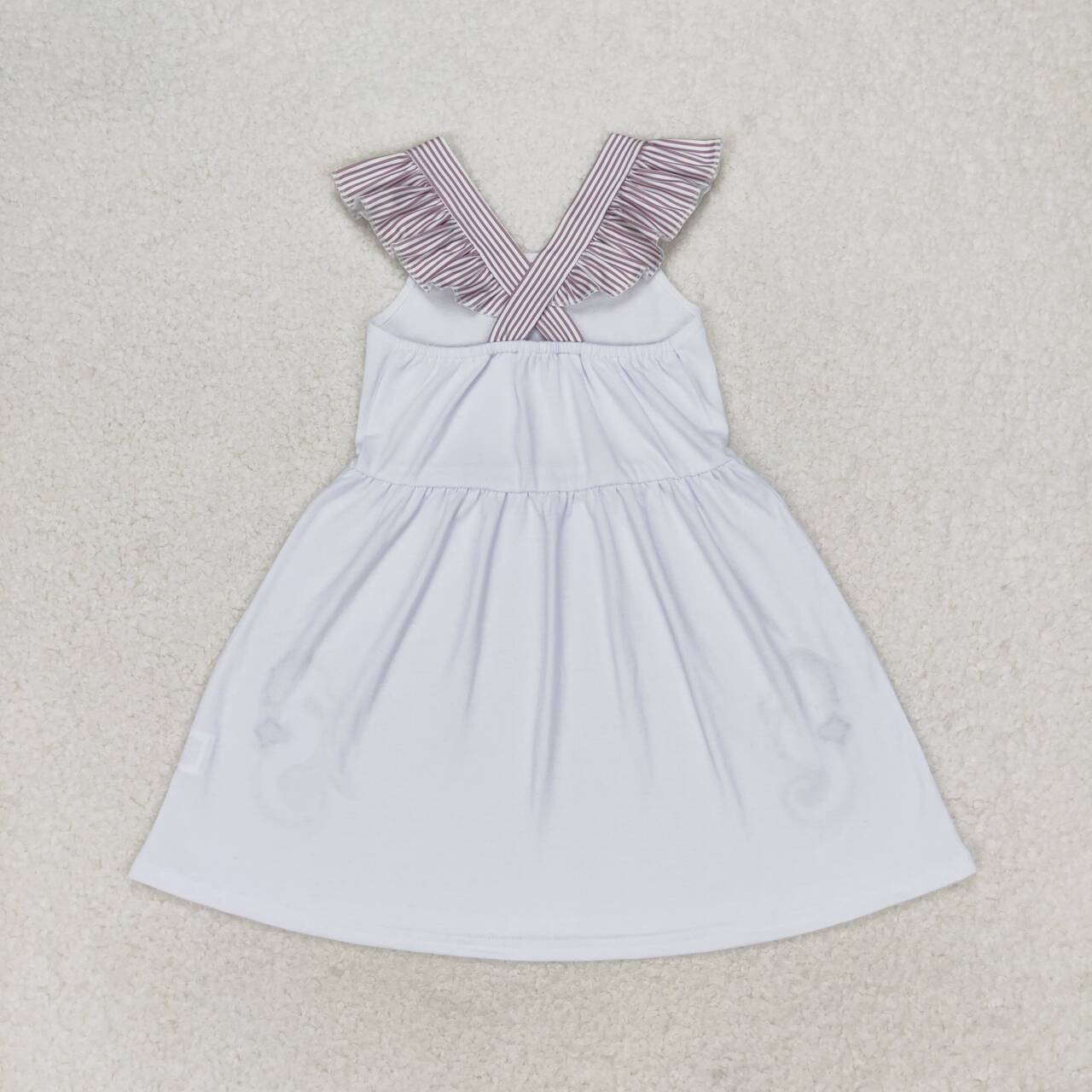 cotton white seahorse embroidery dress