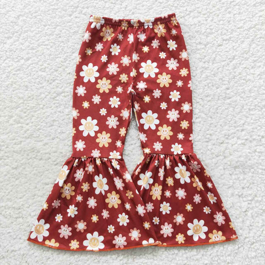 fall wildflowers bell bottom flare pants