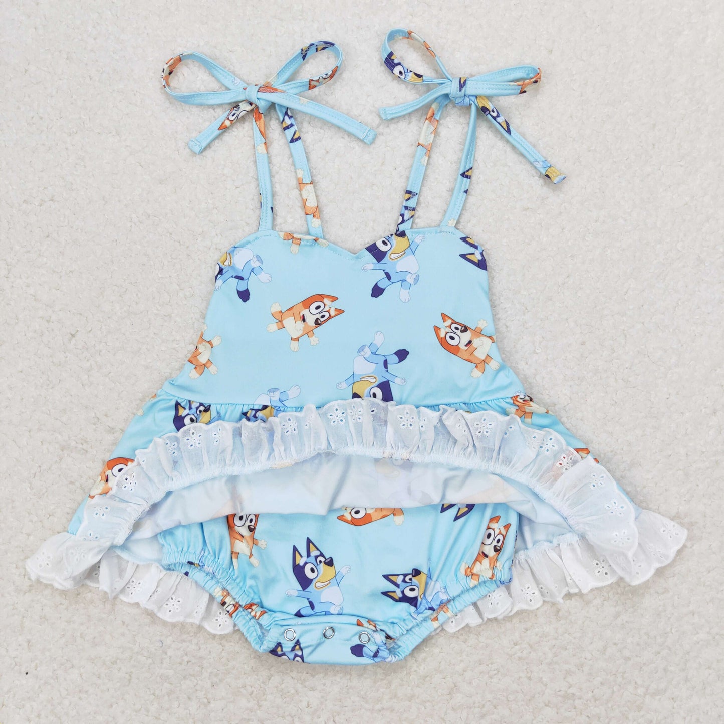 blue suspender blu*y romper girl