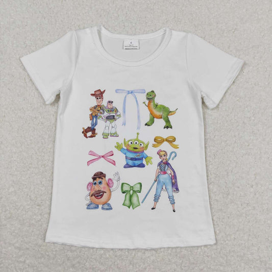 park world cartoon white tee girl t-shirt kids clothing