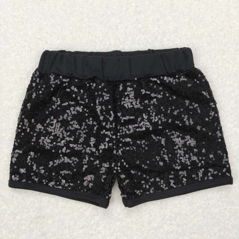 kids clothing black sequins shorts for girl