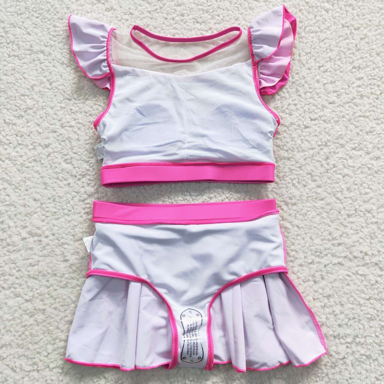 2pcs kids hot pink princess swimsuit girl swim wear