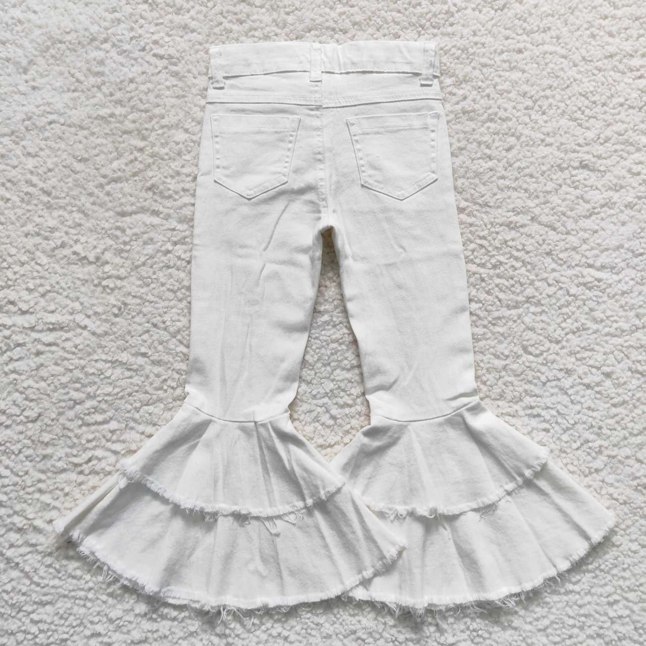 white flare jeans girl denim pants with hole