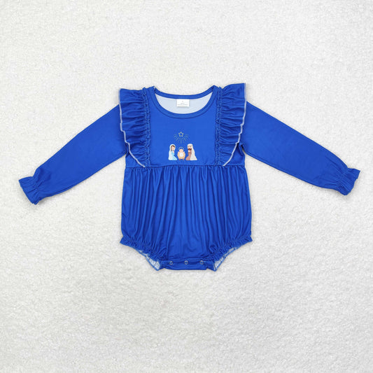 royal blue ruffle nativity bubble