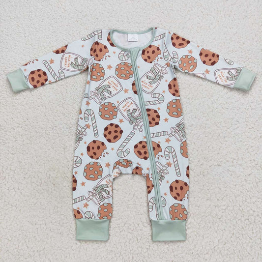 christmas cookie baby boys zipper sleeper