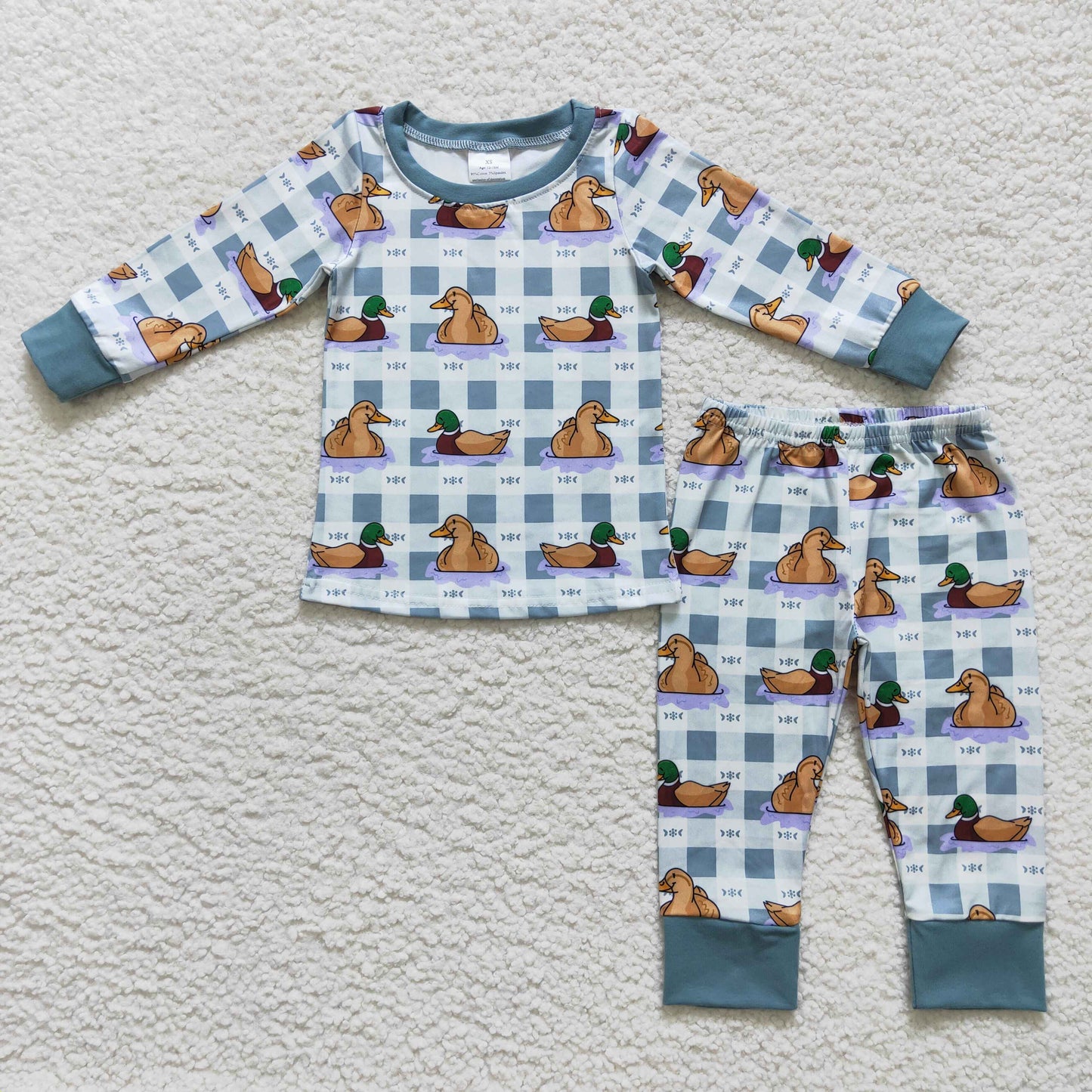 2pieces boys pajama duck print