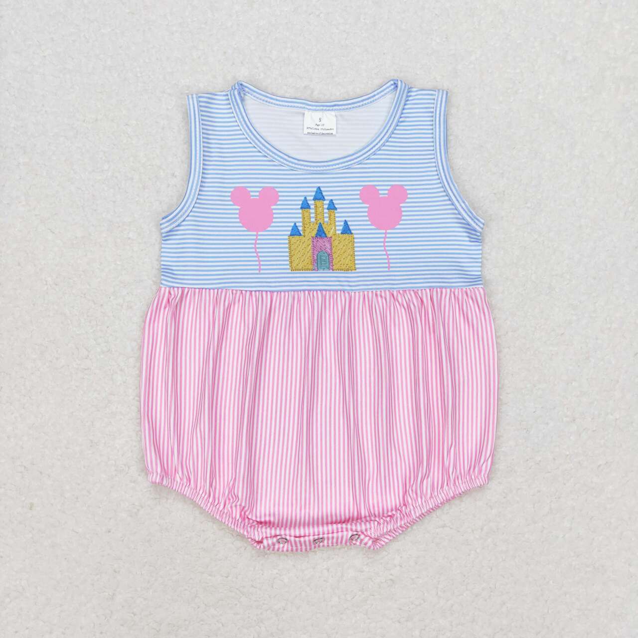 stripes castle print girl bubble