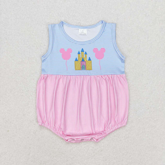 stripes castle print girl bubble