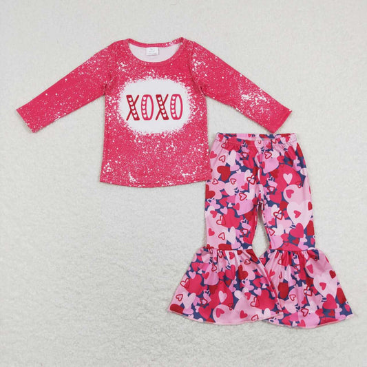 Valentine hot pink long sleeve xoxo girl outfit