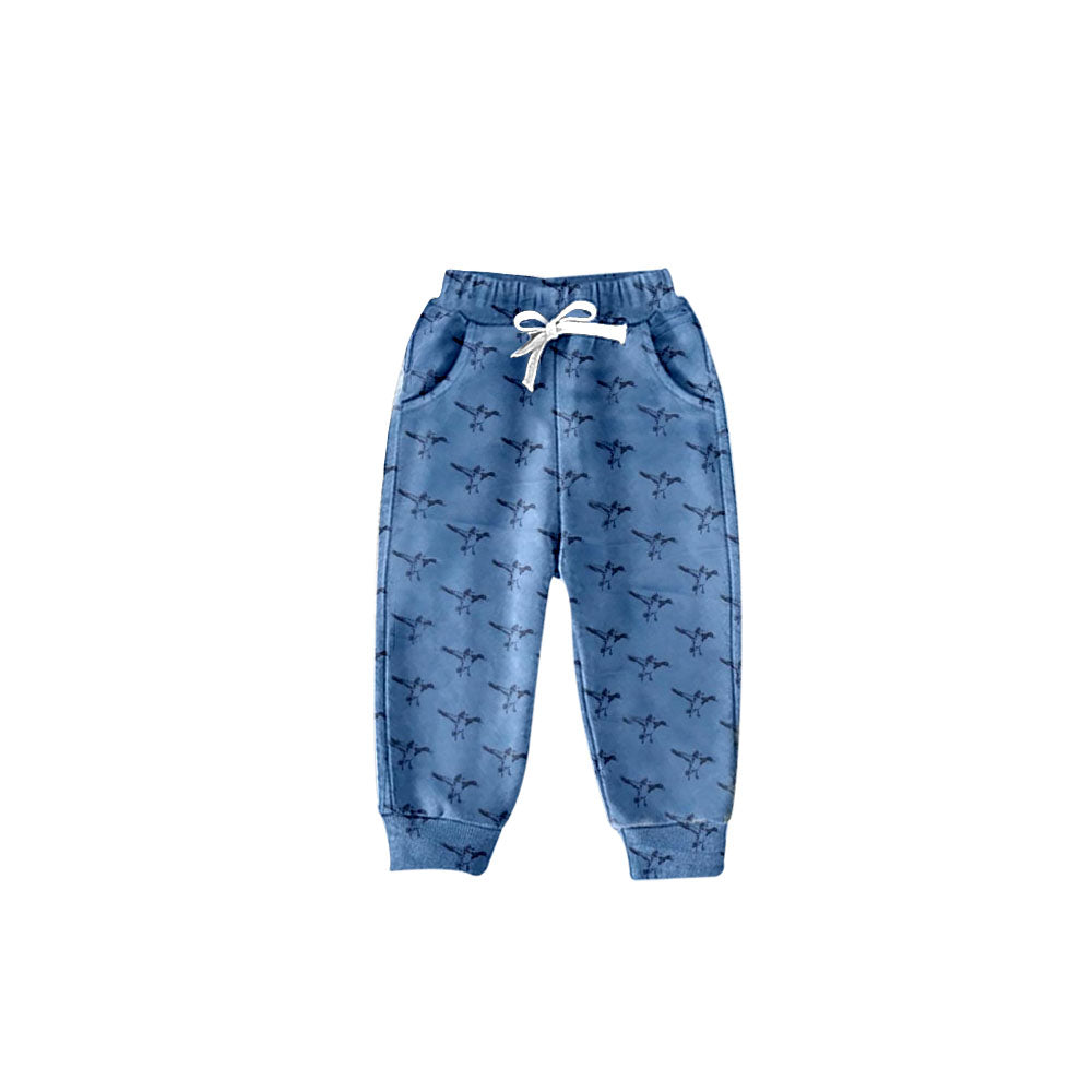 Pre order blue duck print boy jogger pants