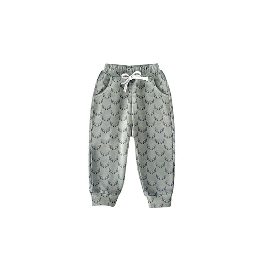 Pre order green deer print boy jogger pants