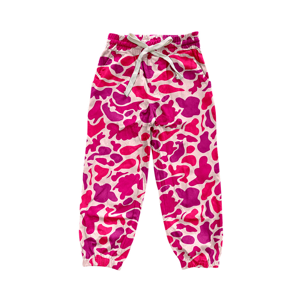 Pre order pink camo print jogger pants