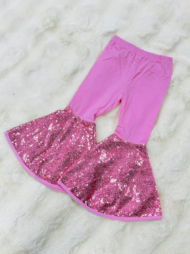 pre order purple sequins bottom flare pants
