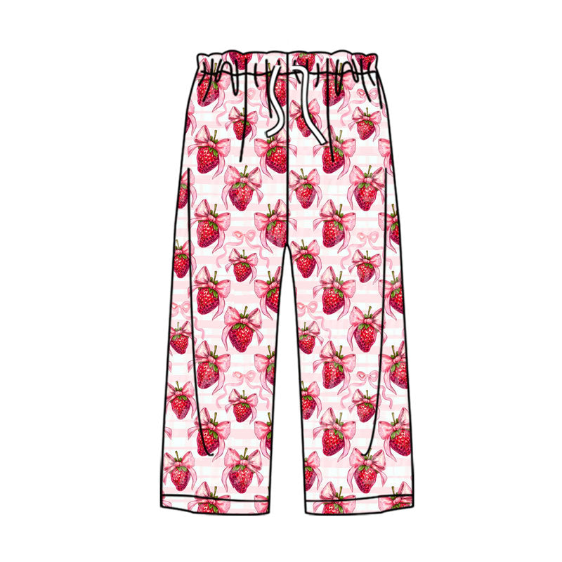 pre order bow strawberry adult women pants