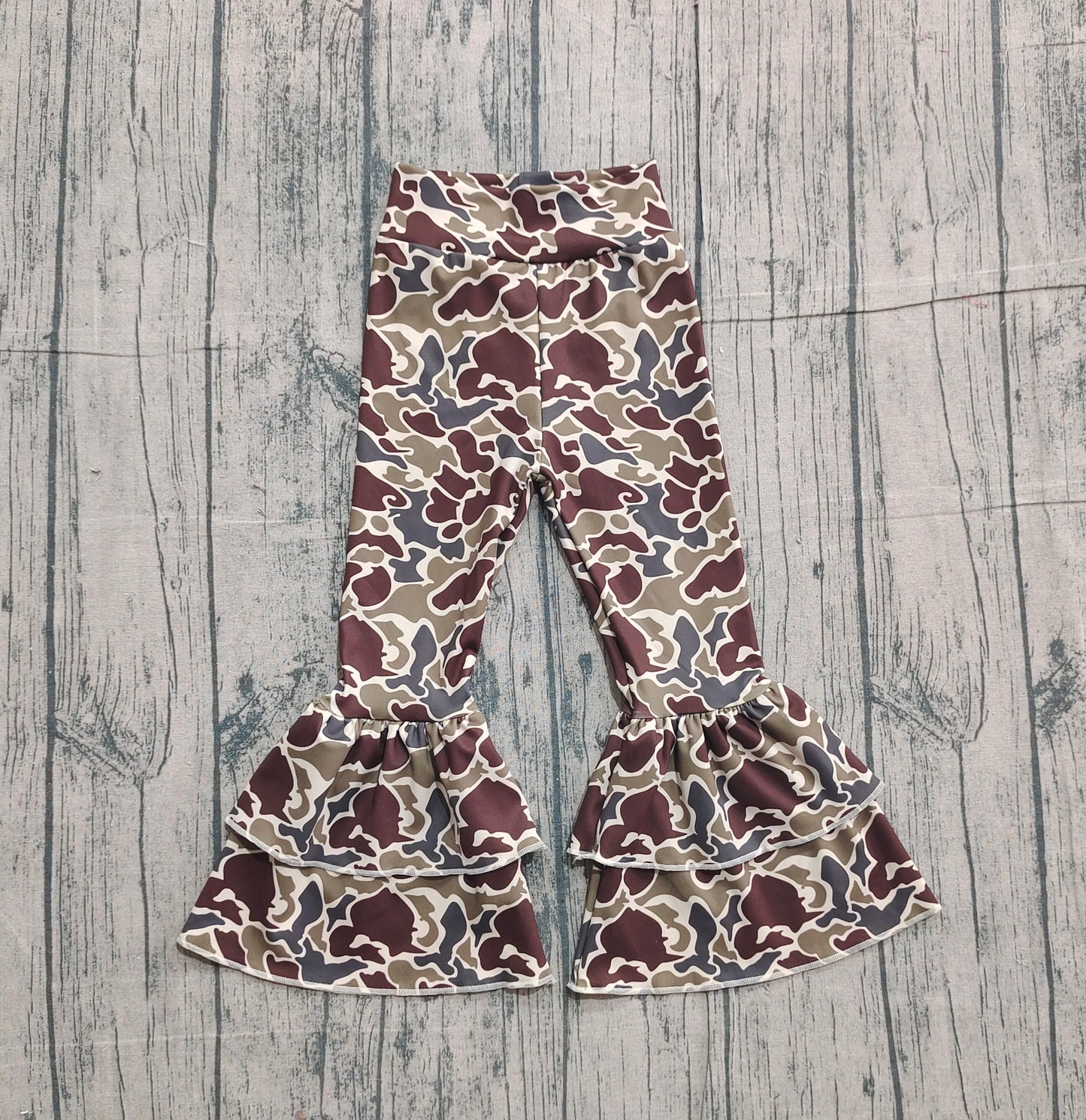 pre order camo bell bottom pants baby girl trousers