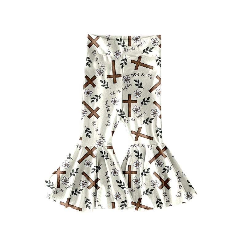 pre order he is risen easter cross bell bottom pants