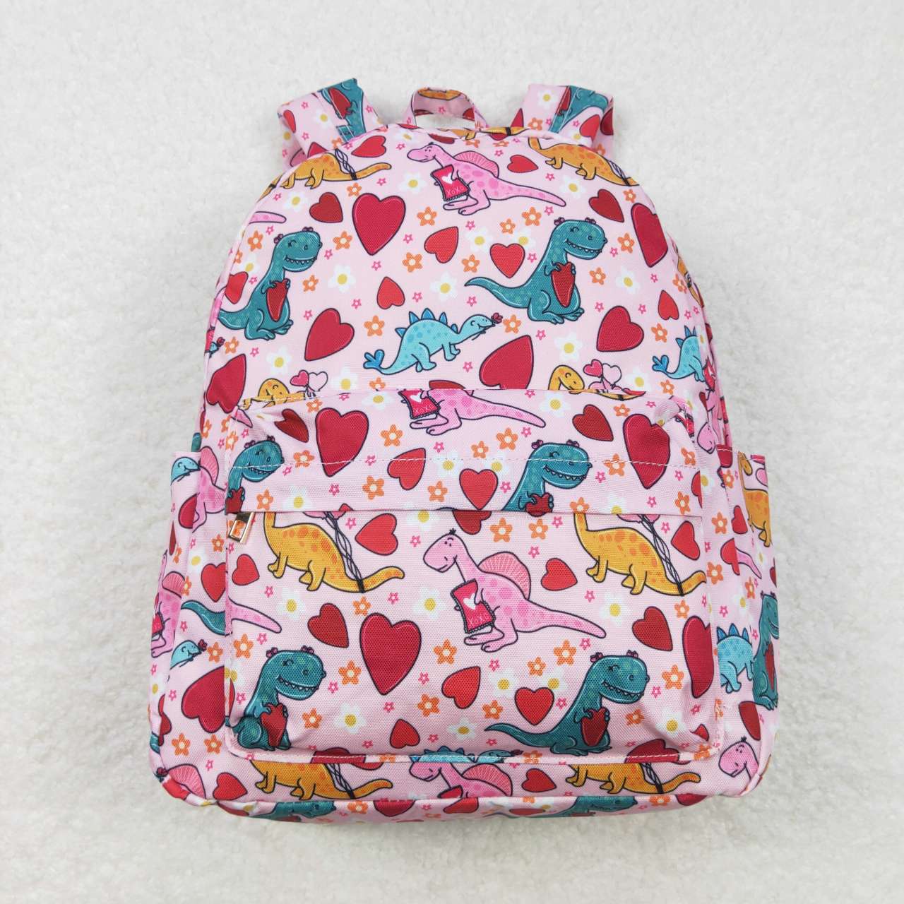 dinosaur heart print kids backpack