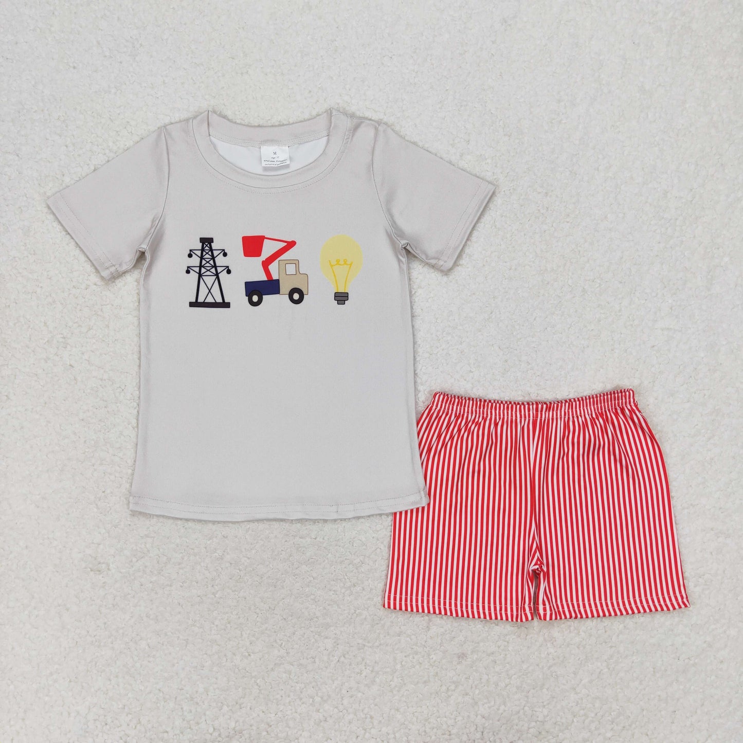 Electric power distribution boy shorts outfit