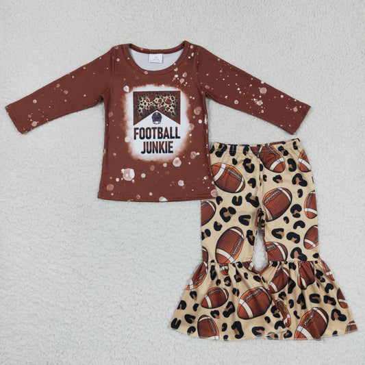 toddler girl football junkie bell bottom outfit