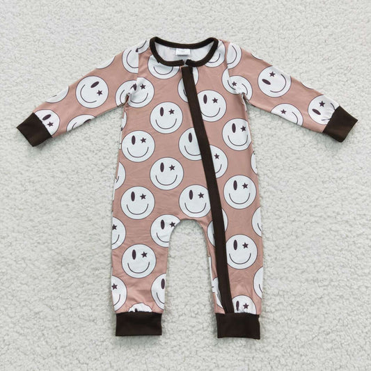 smiley romper zipper romper