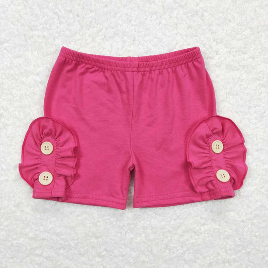 hot pink button shorts girl bottom