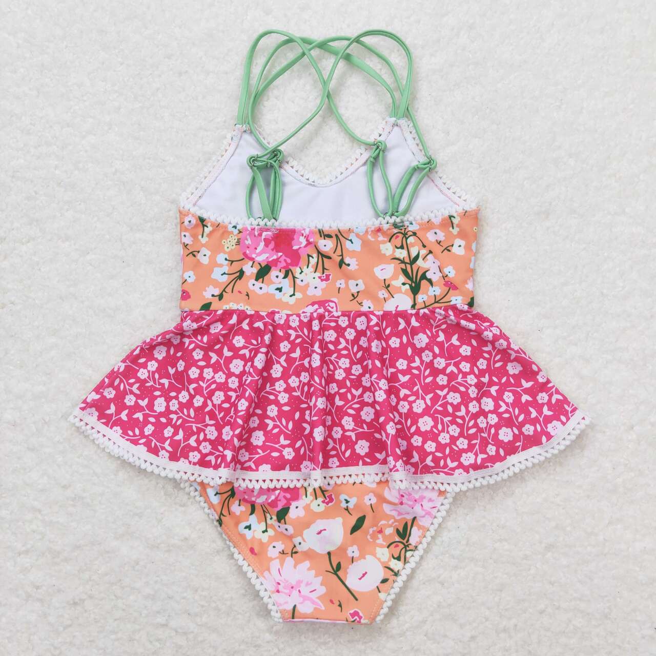 girl one piece swimsuit floral swimwear