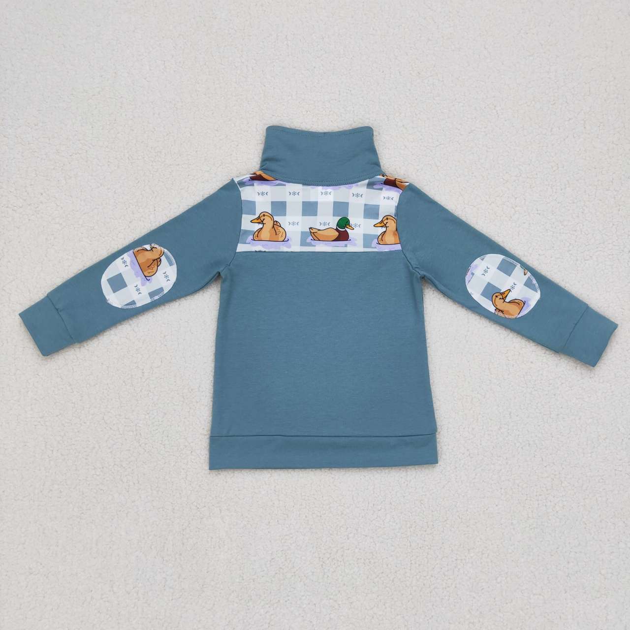 duck print baby boys zip pullover