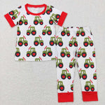 short sleeve heart tractor boy valentine pajama