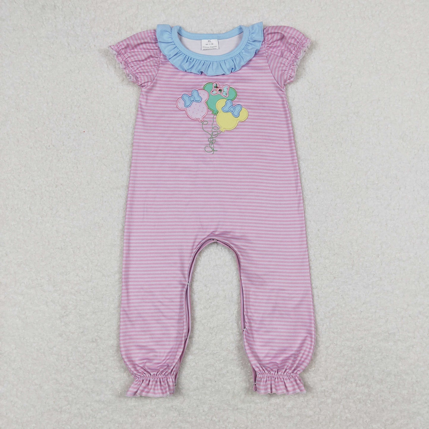 girl cartoon balloon embroidery romper baby clothes