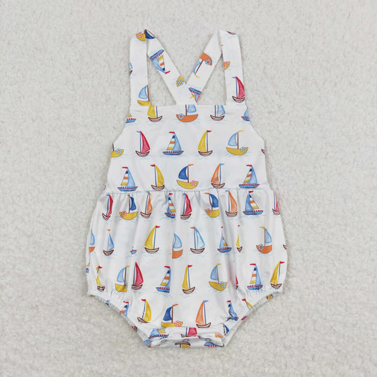 baby boy sailboat cross back bubble infant clothing