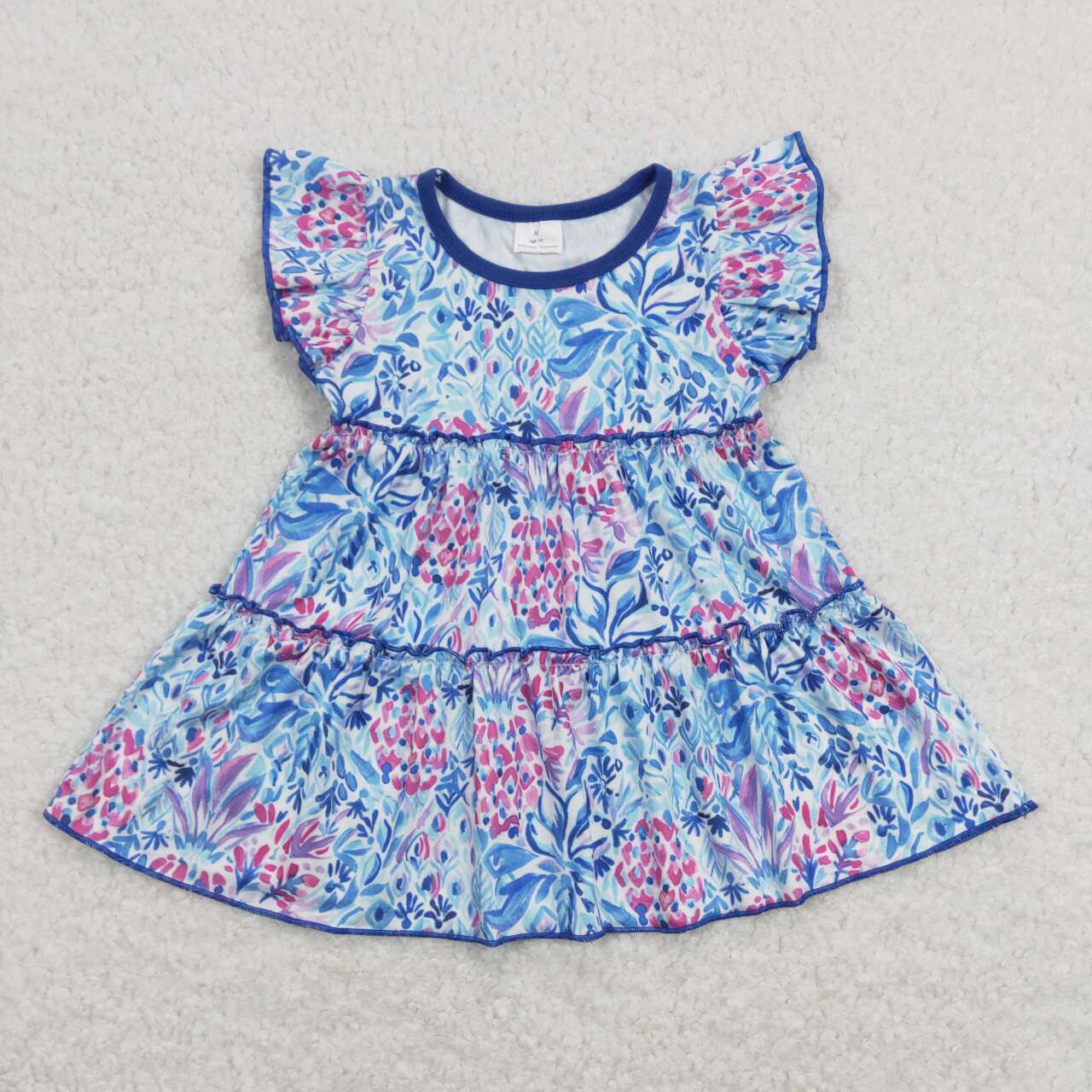 baby girl clothes blue flower summer top
