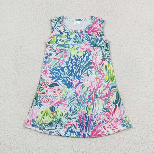 sleeveless lily flower dress