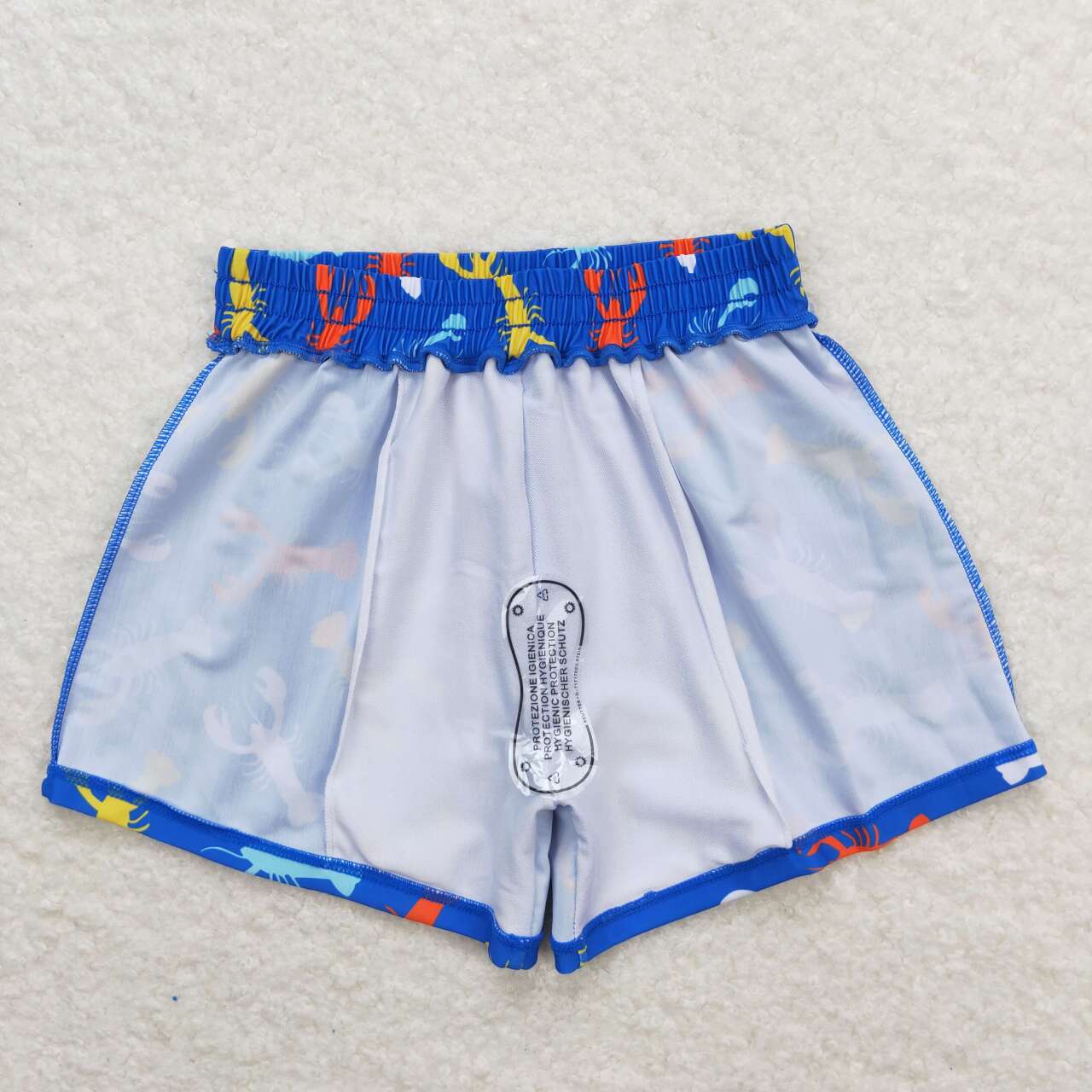 colorful crawfish baby boy trunks swimsuit