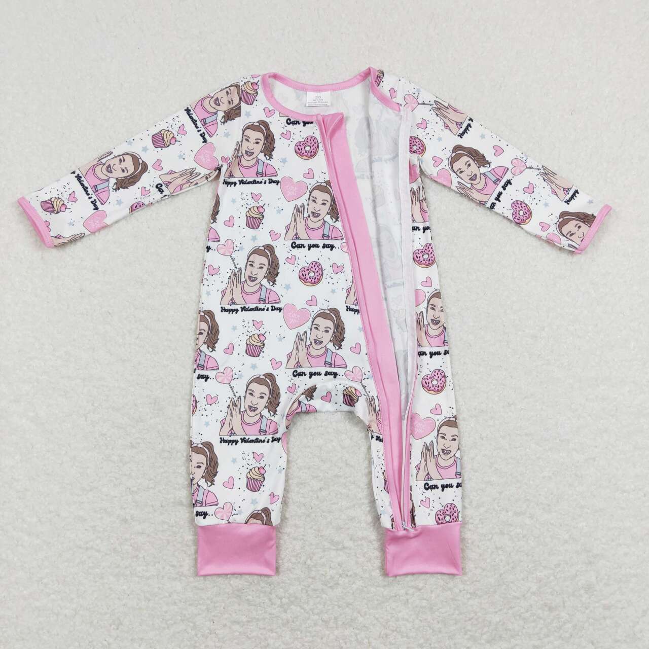 baby girl valentine rachael teacher zip sleeper