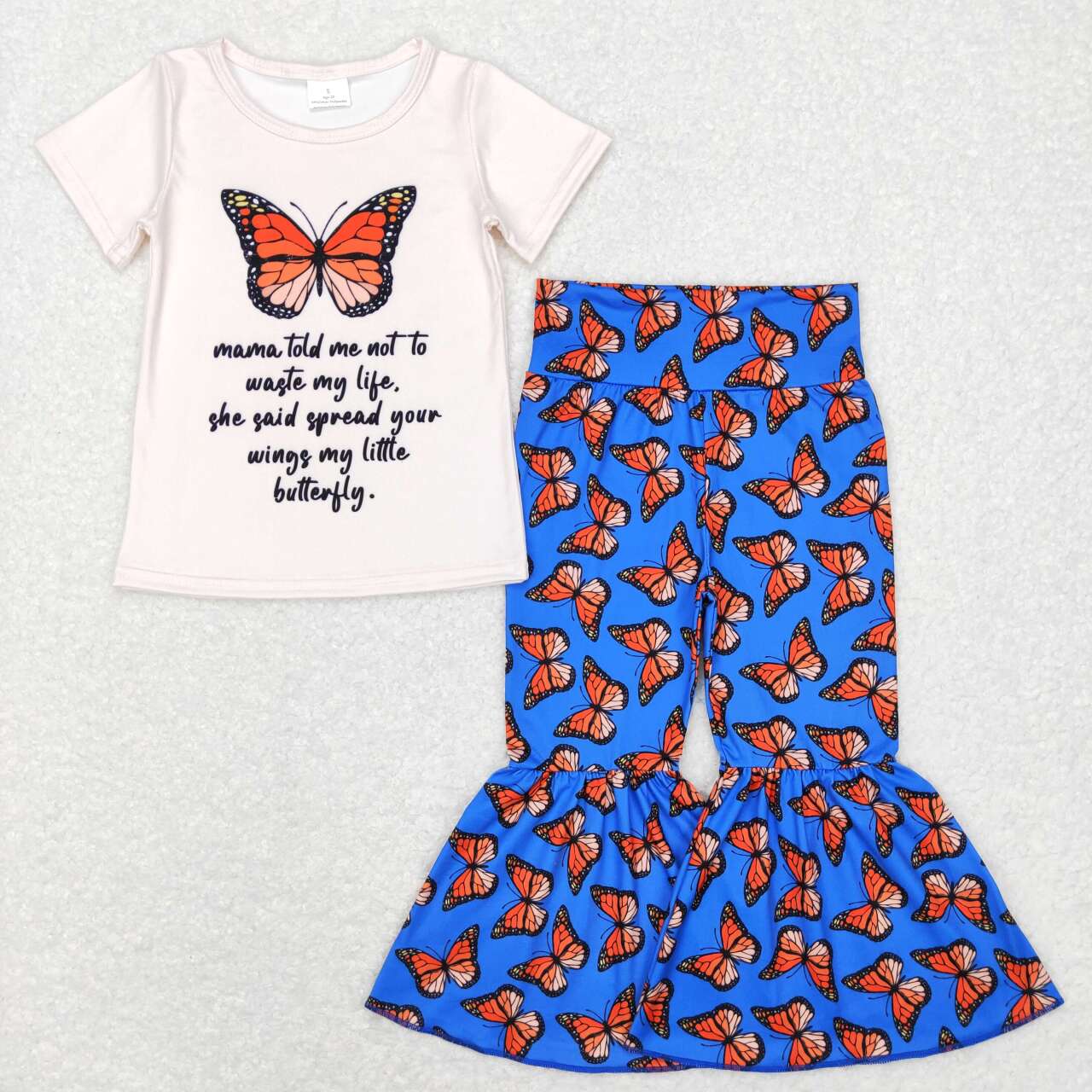 butterfly bell bottom outfit girls spring outfit