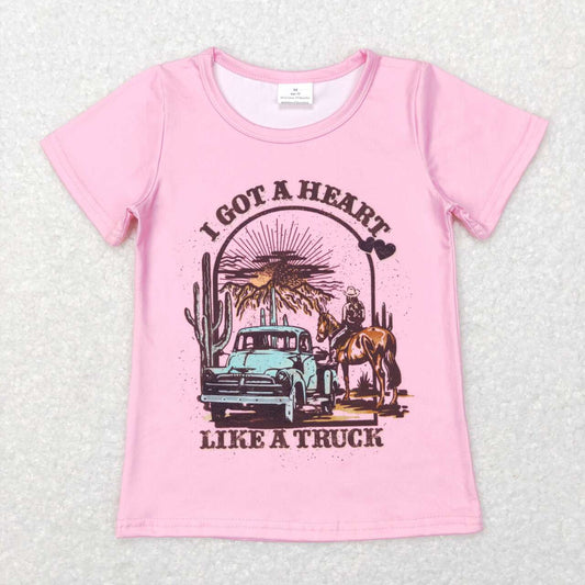 baby girl pink t-shirt i got a heart like a truck