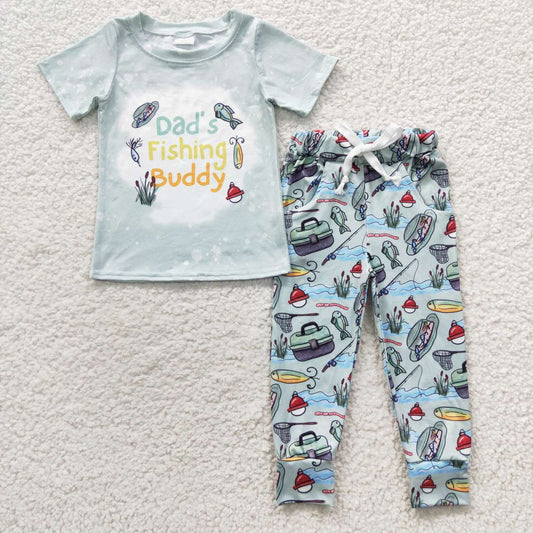 daddy's fishing buddy boys jogger outfit
