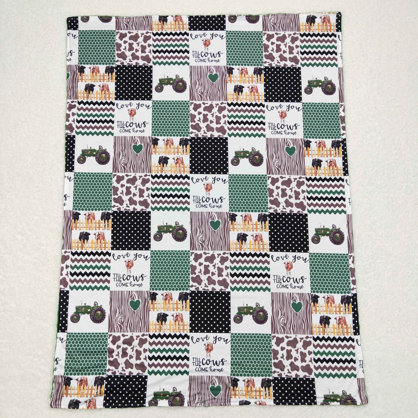 farm life print minky blanket